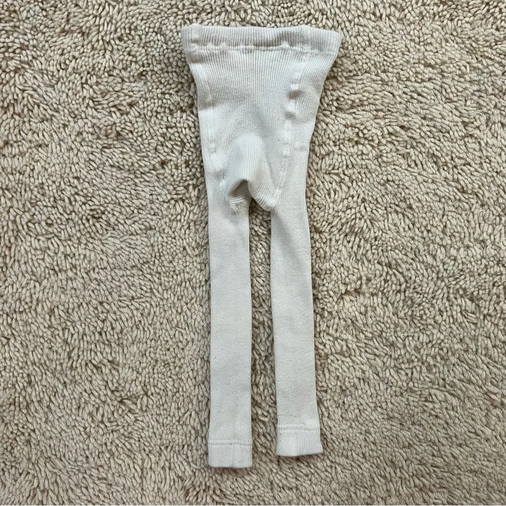 Hanna Andersson | Ribbed White Knit Footless Tights